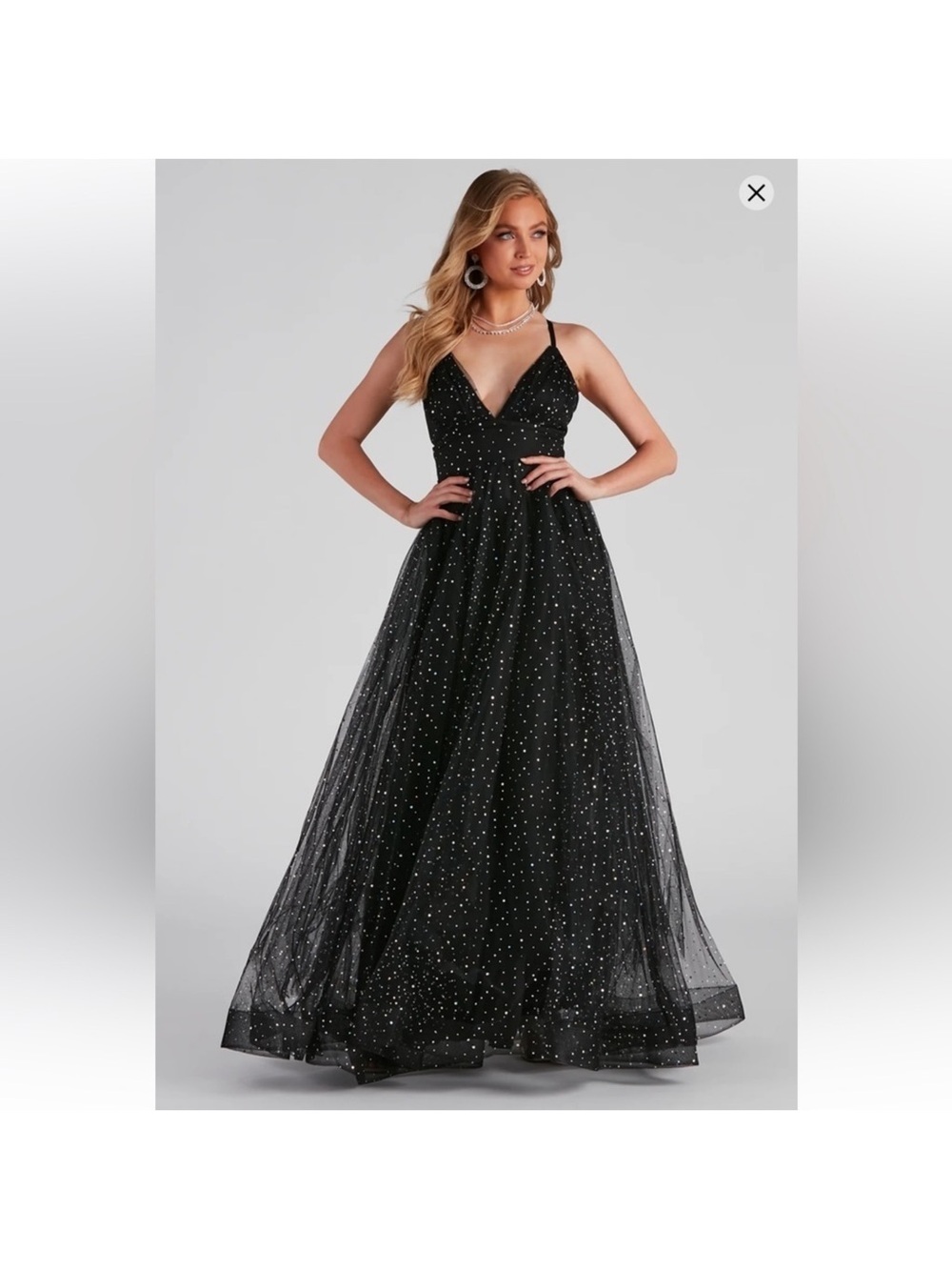 Windsor Black Sparkle Tulle Ballgown